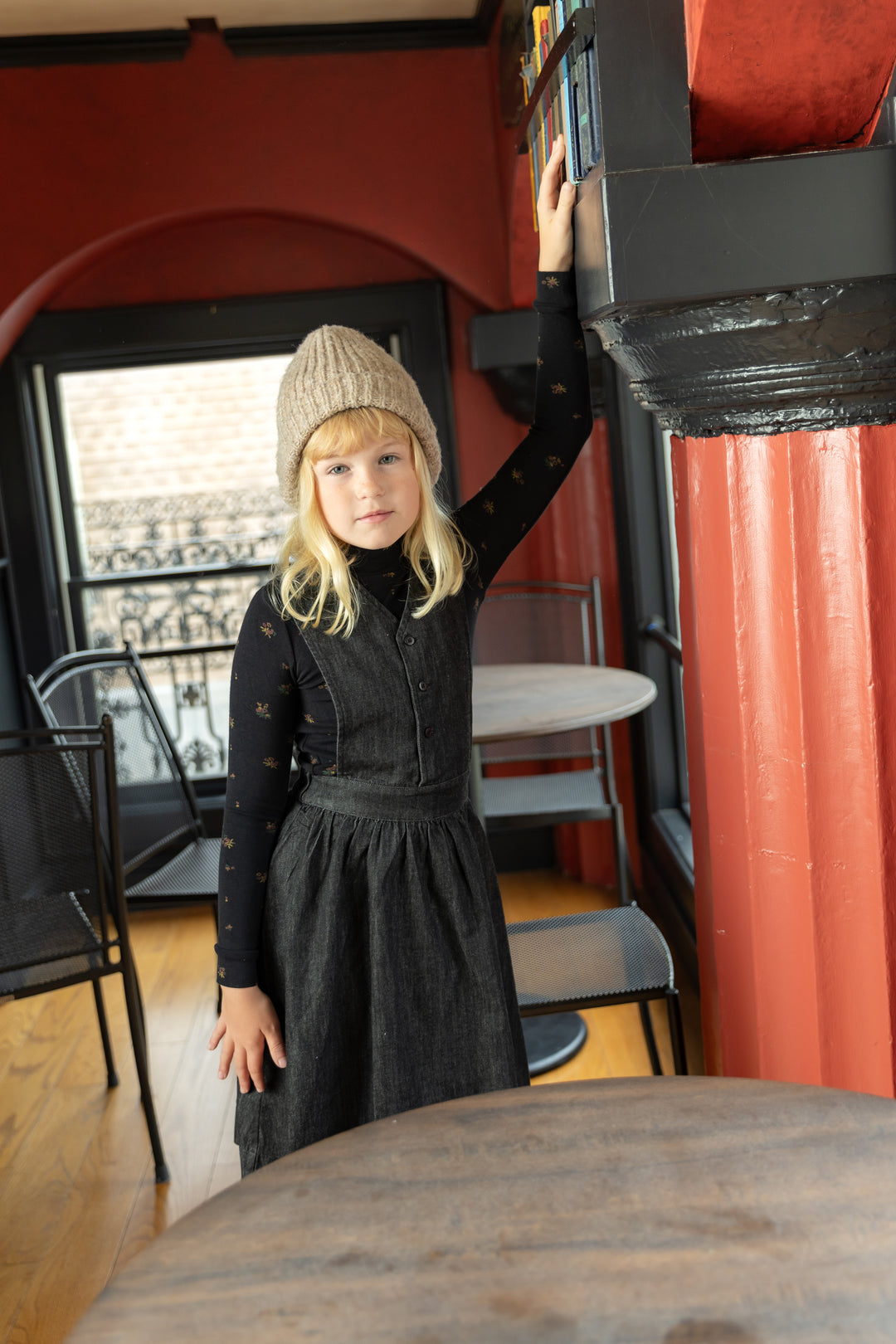 dress denim button jumper - black denim