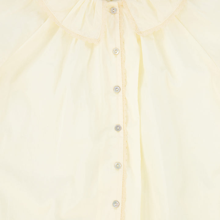shirt l/s lace trim blouse - cream