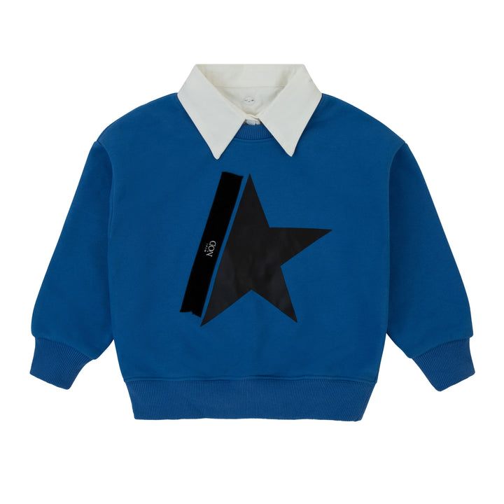 top l/s sweat star with pointy collar - royal blue-4