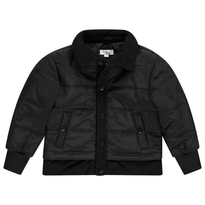 jacket puffer mock cord - black