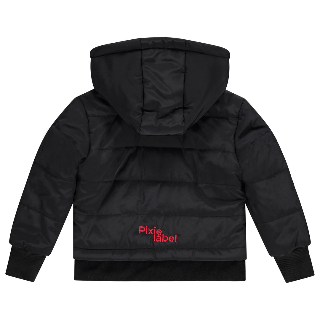 jacket puffer mock cord - black