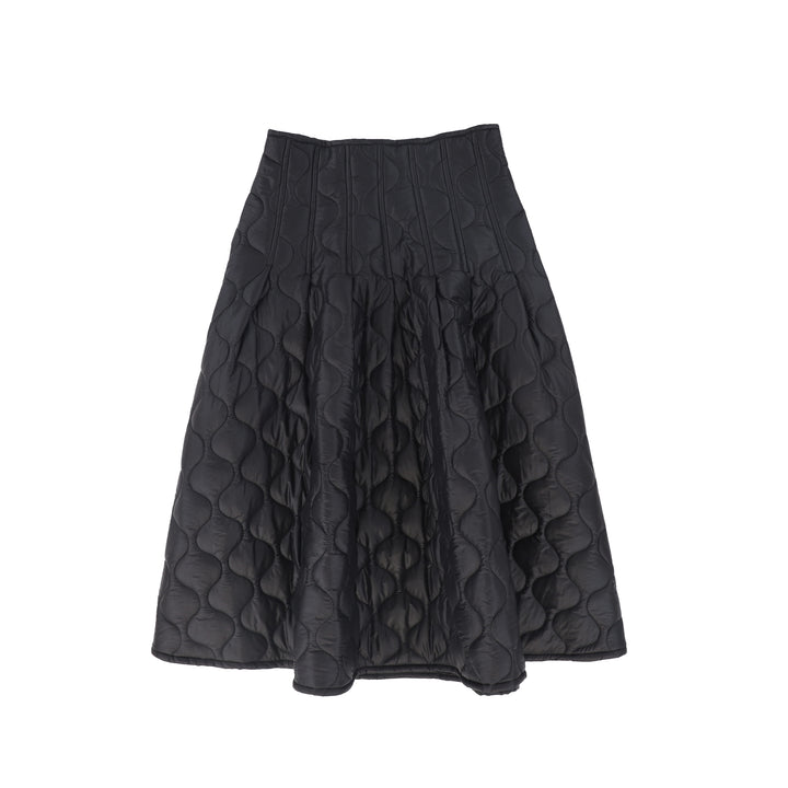 skirt midi padded quilt - black