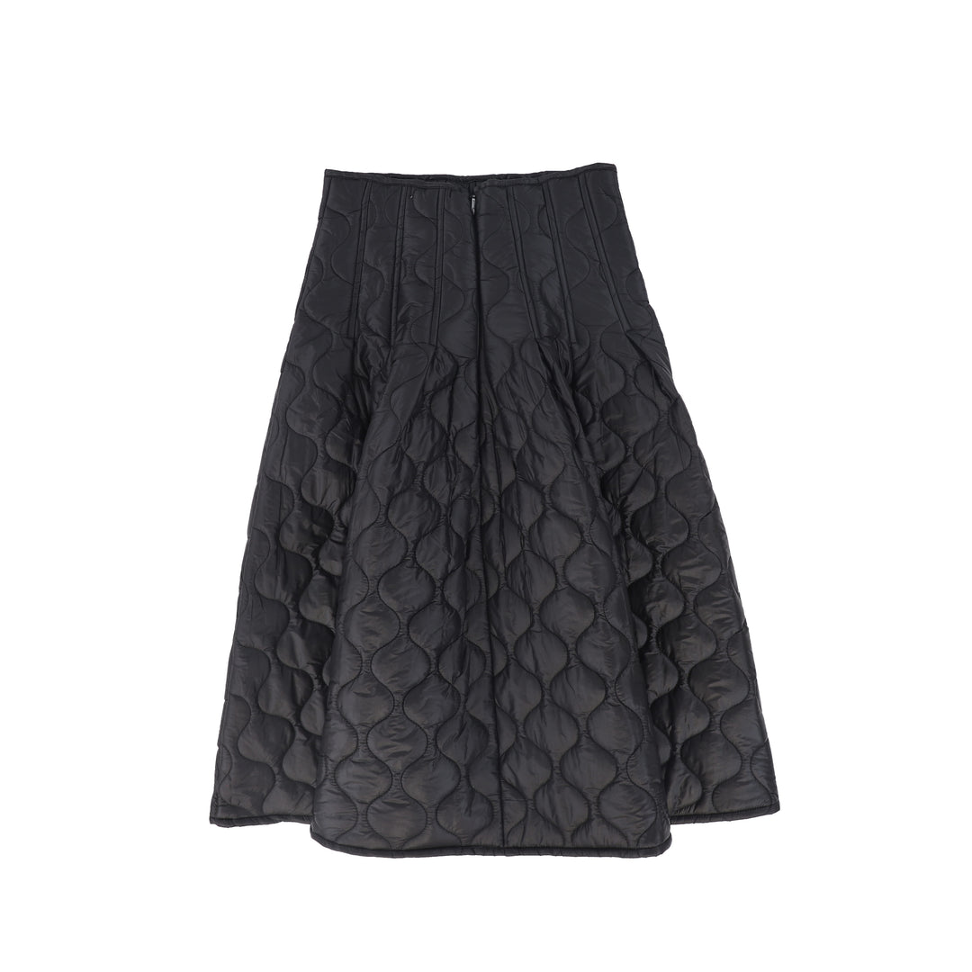 skirt midi padded quilt - black