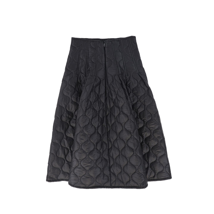 skirt midi padded quilt - black