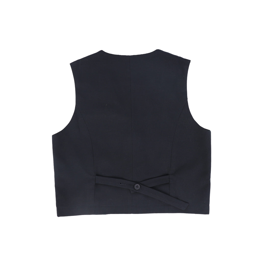 vest suit with back closure - navy