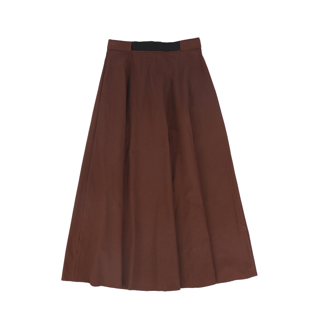 skirt maxi cotton waist buckle - rust