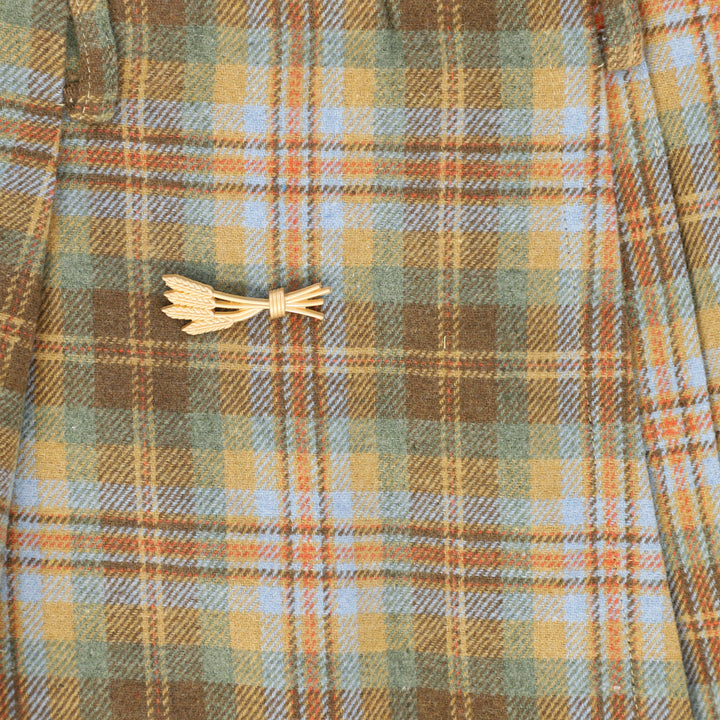 skirt wool plaid wrap look - camel