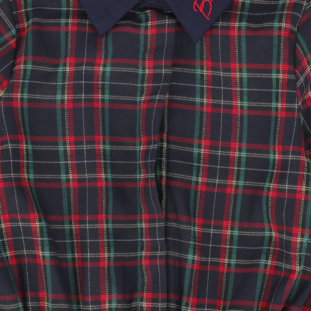 dress plaid shirt style - navy