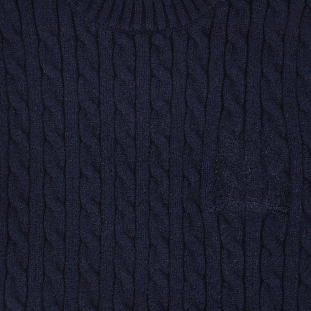 vest cable knit - navy