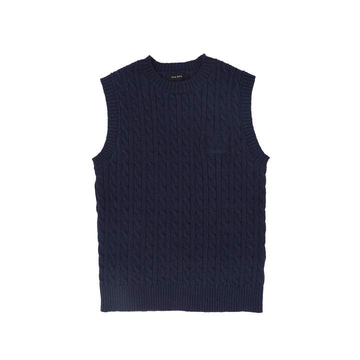 vest cable knit - navy