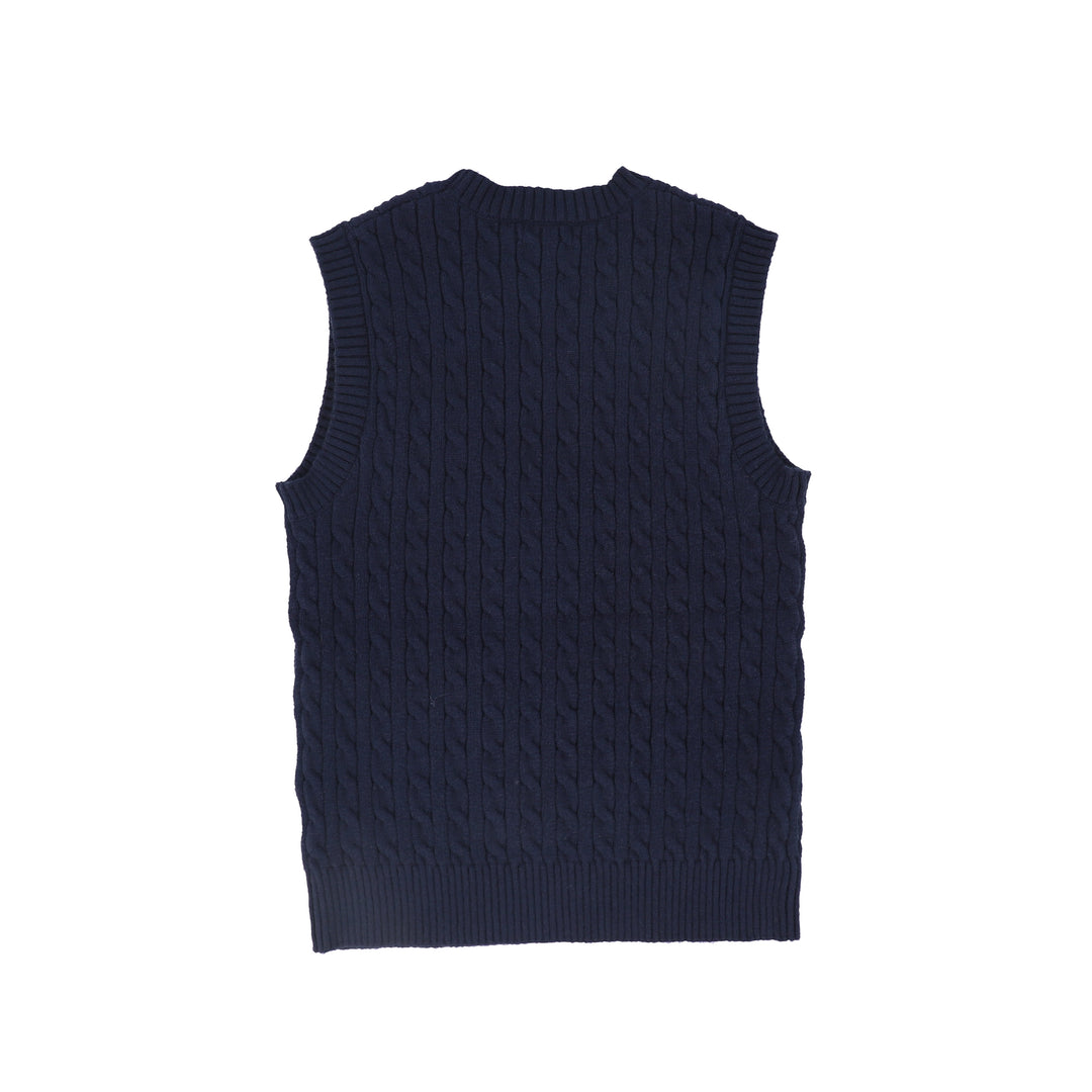 vest cable knit - navy