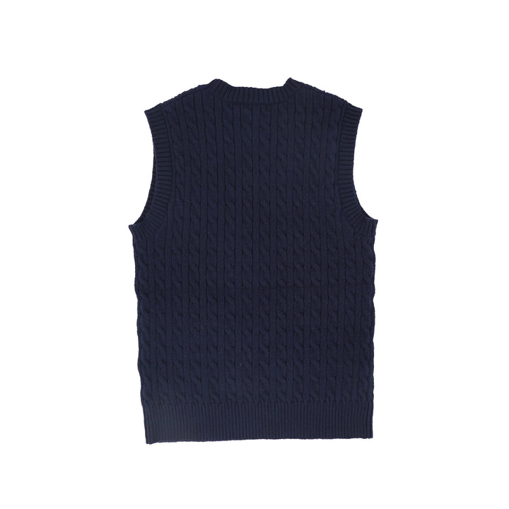 vest cable knit - navy