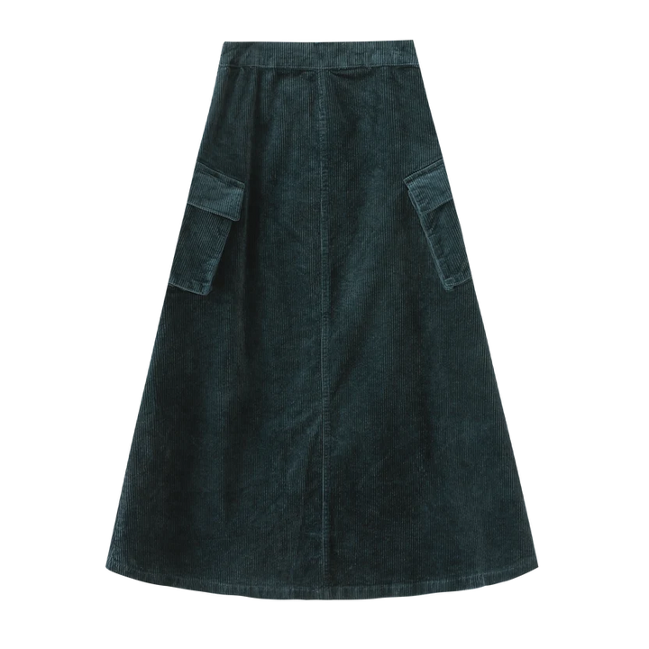 skirt corduroy with side pockets - teal