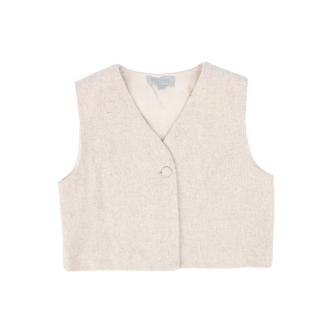 vest marled wool suit - oatmeal