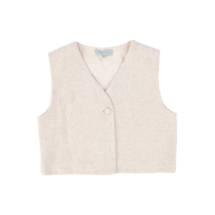 vest marled wool suit - oatmeal