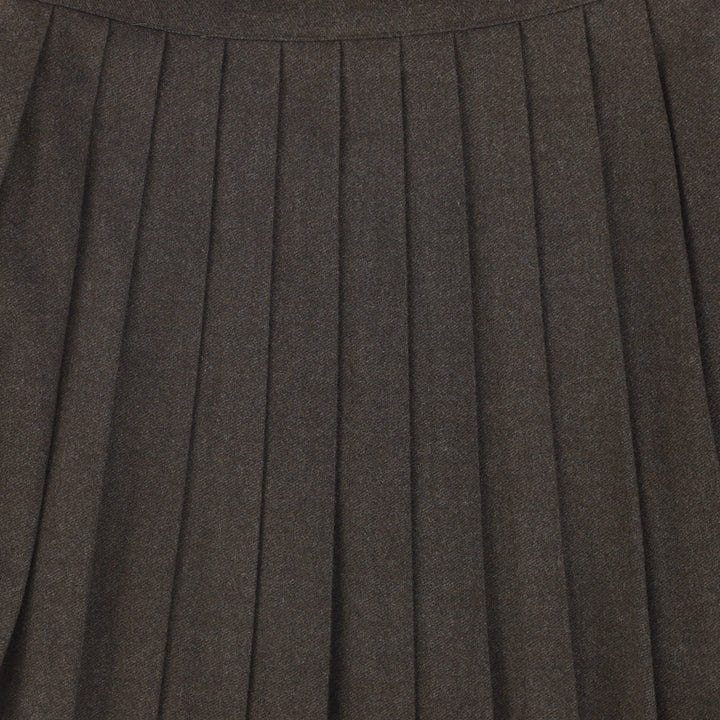 skirt wool pleated knee length - brown