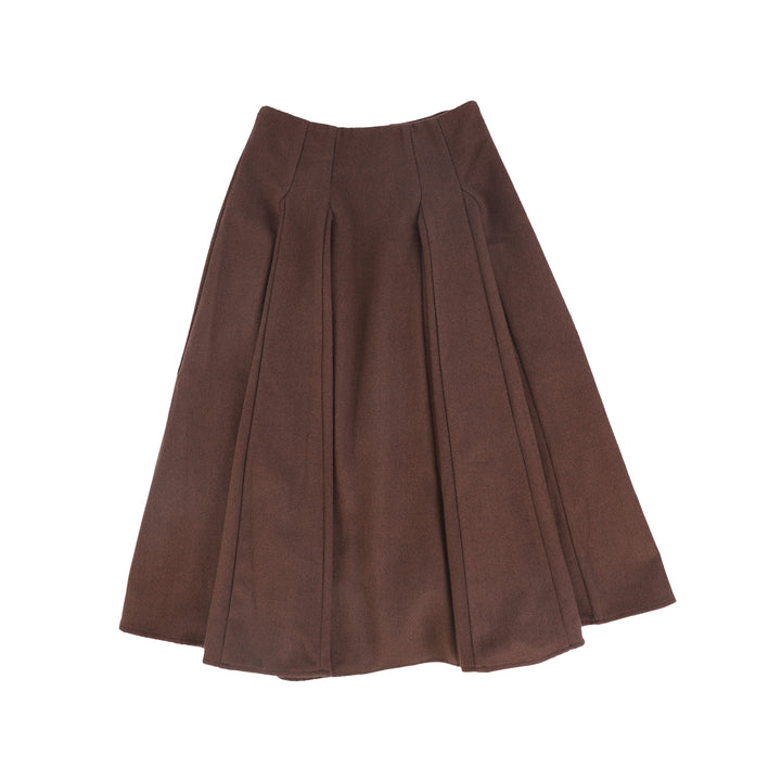 skirt wool a line knee length - rust