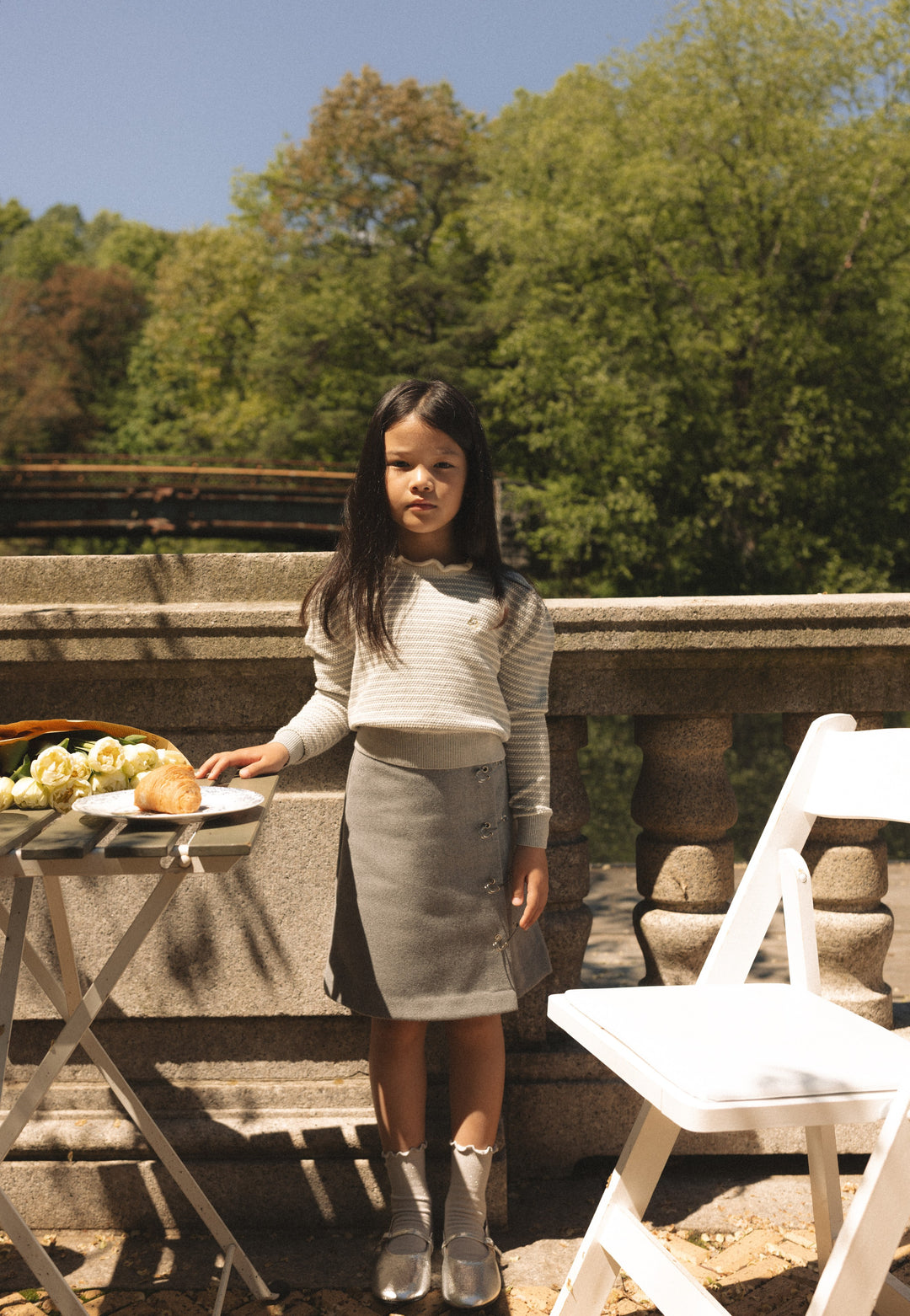 skirt wool paperclip wrap - grey