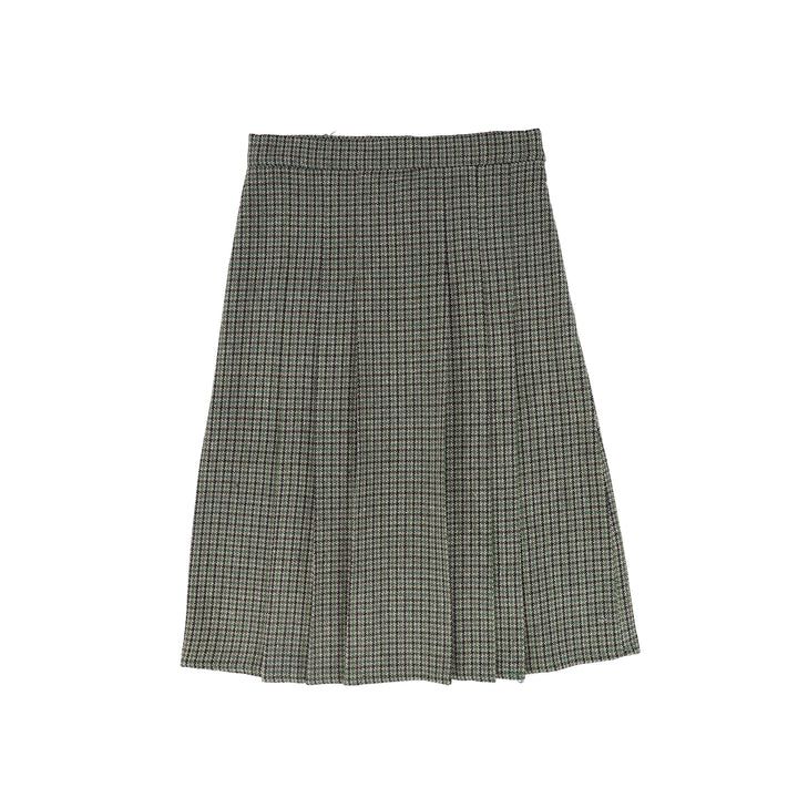 skirt wool plaid pleated - green