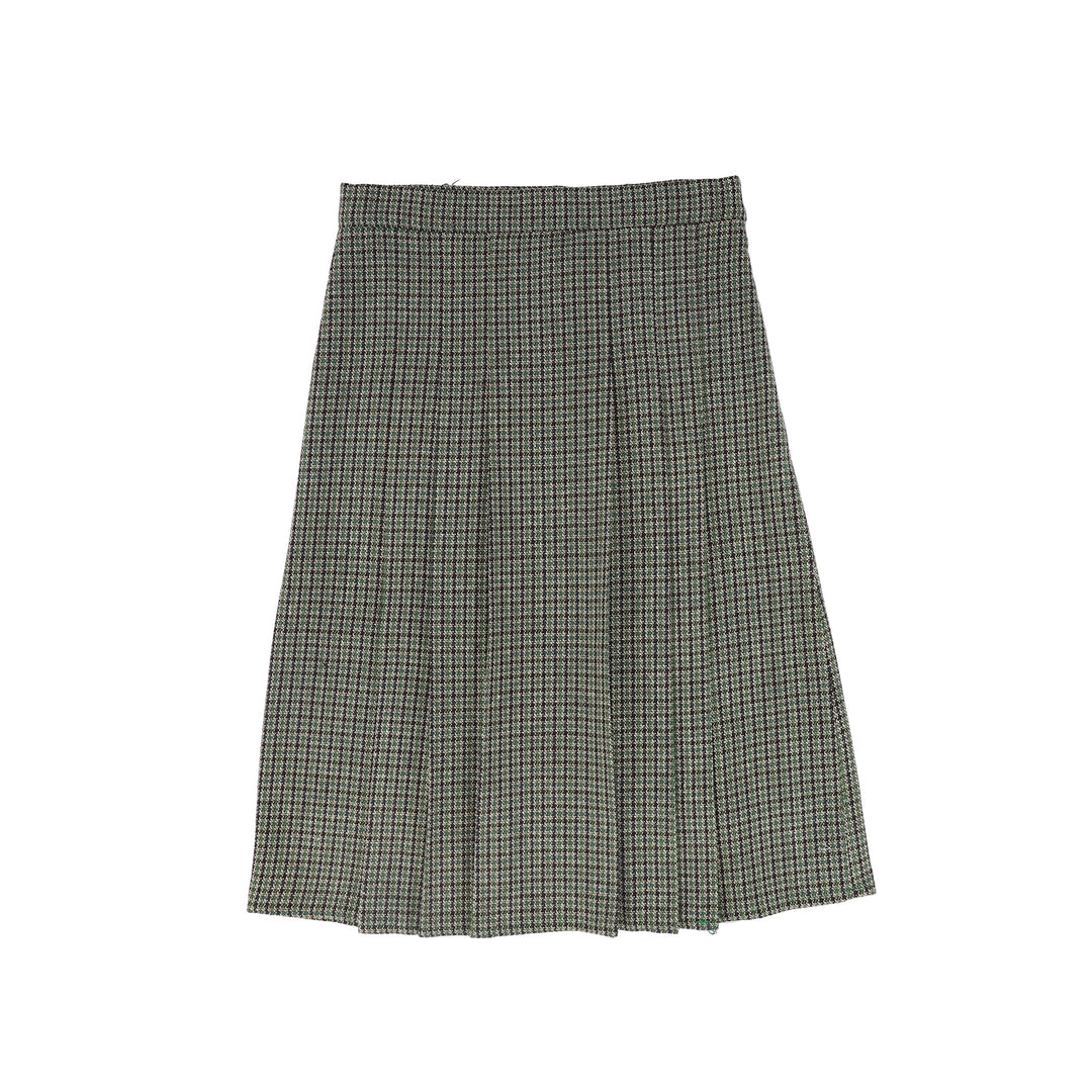 skirt wool plaid pleated - green