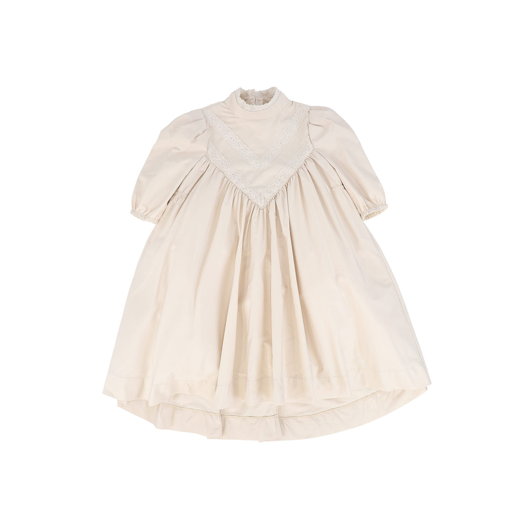 gown short taffeta lace detail - pink