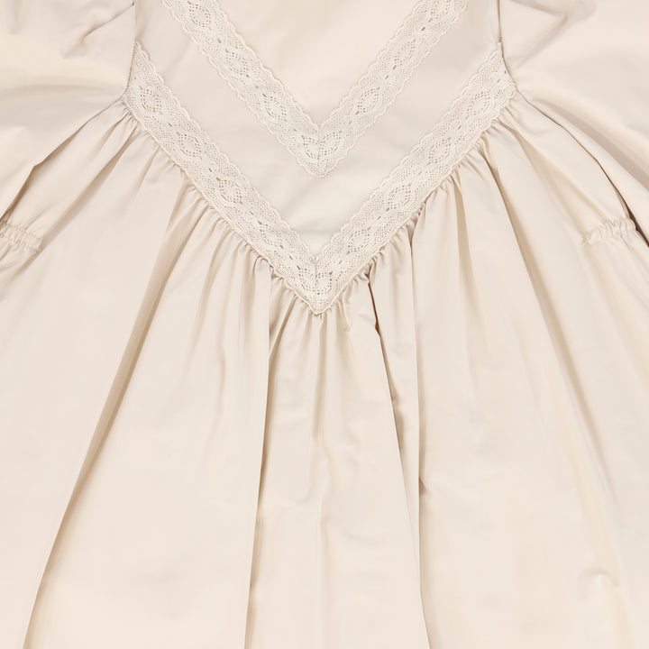 gown short taffeta lace detail - pink