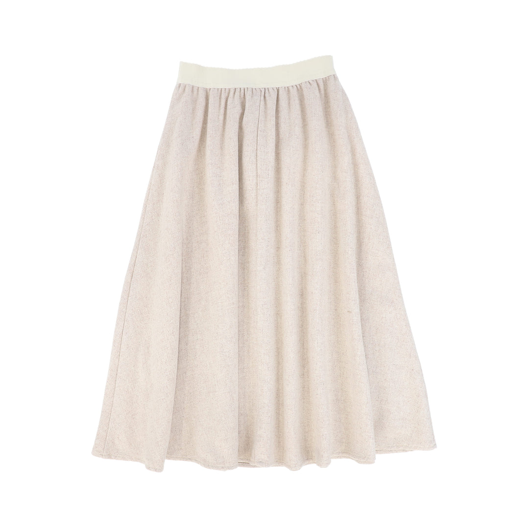 skirt midi marled wool - oatmeal