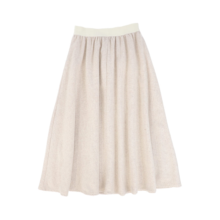 skirt midi marled wool - oatmeal