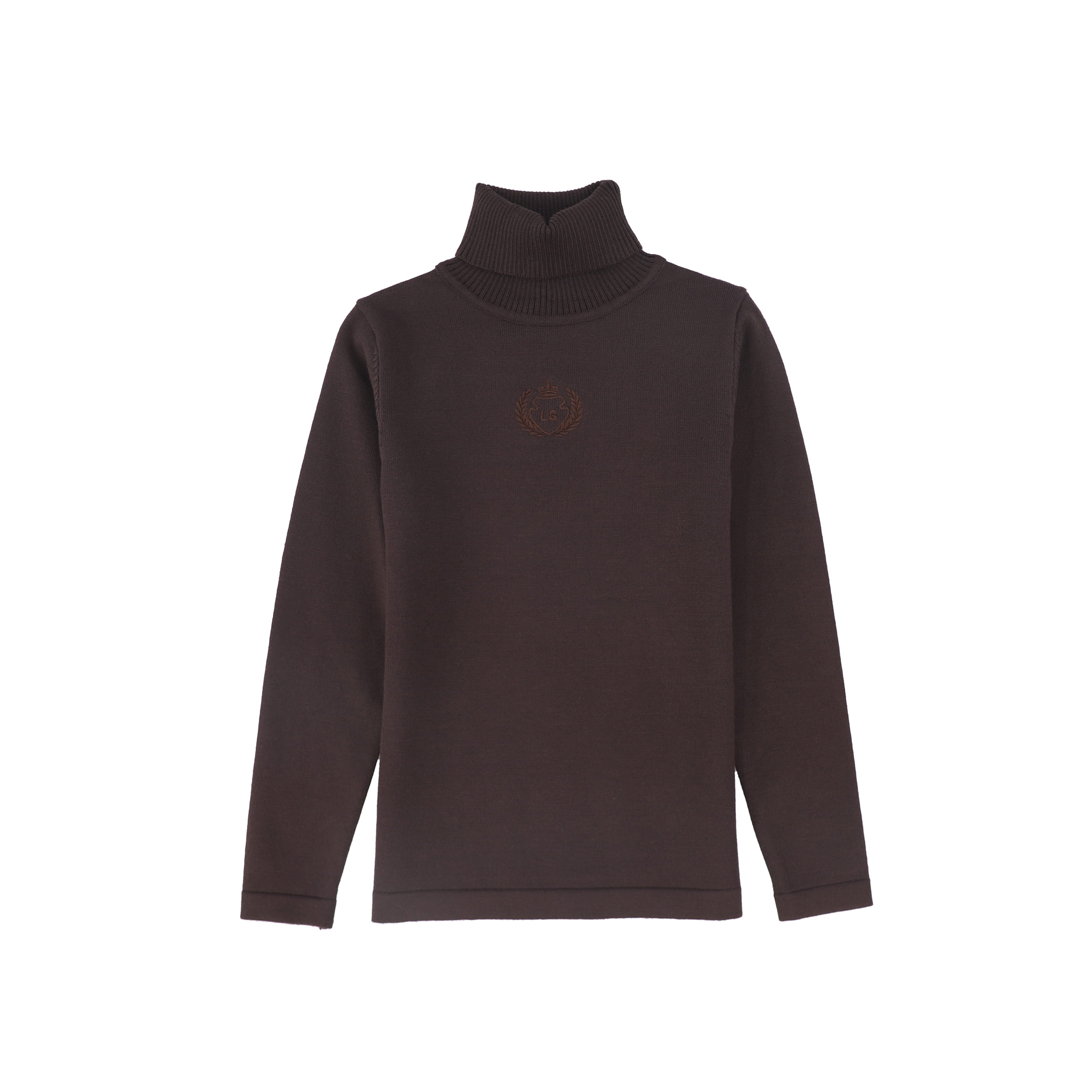 top l/s logo turtleneck - brown – Lily and Todd