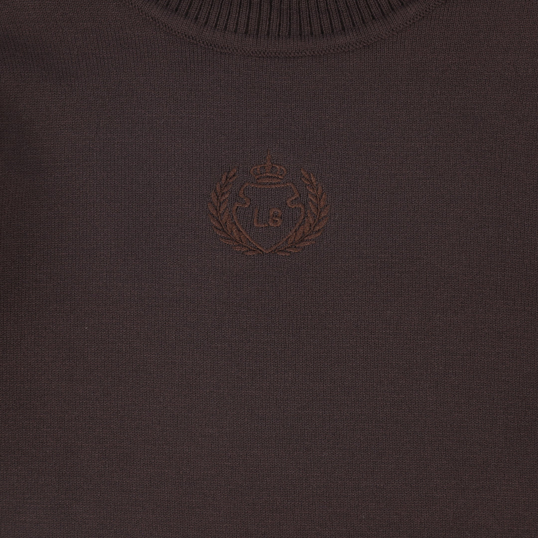top l/s logo turtleneck - brown