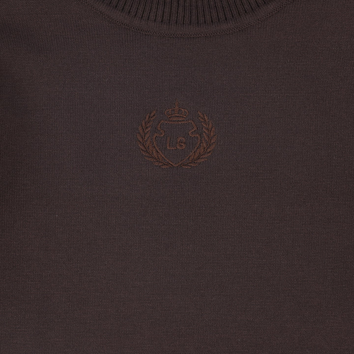 top l/s logo turtleneck - brown