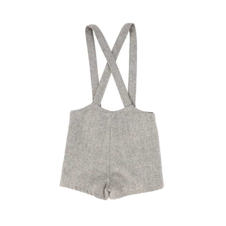 shorts herringbone suspender - brown