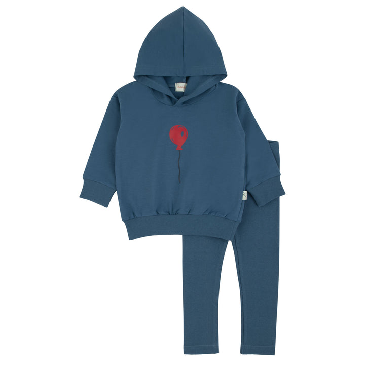 set outfit balloon hoodie and pants - dark blue