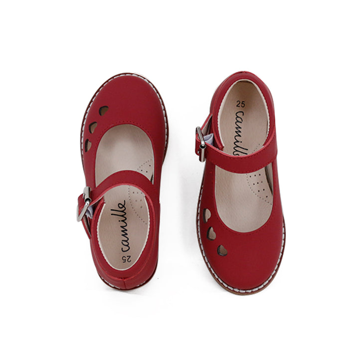 shoes clunky piper heart cut out mary janes - red