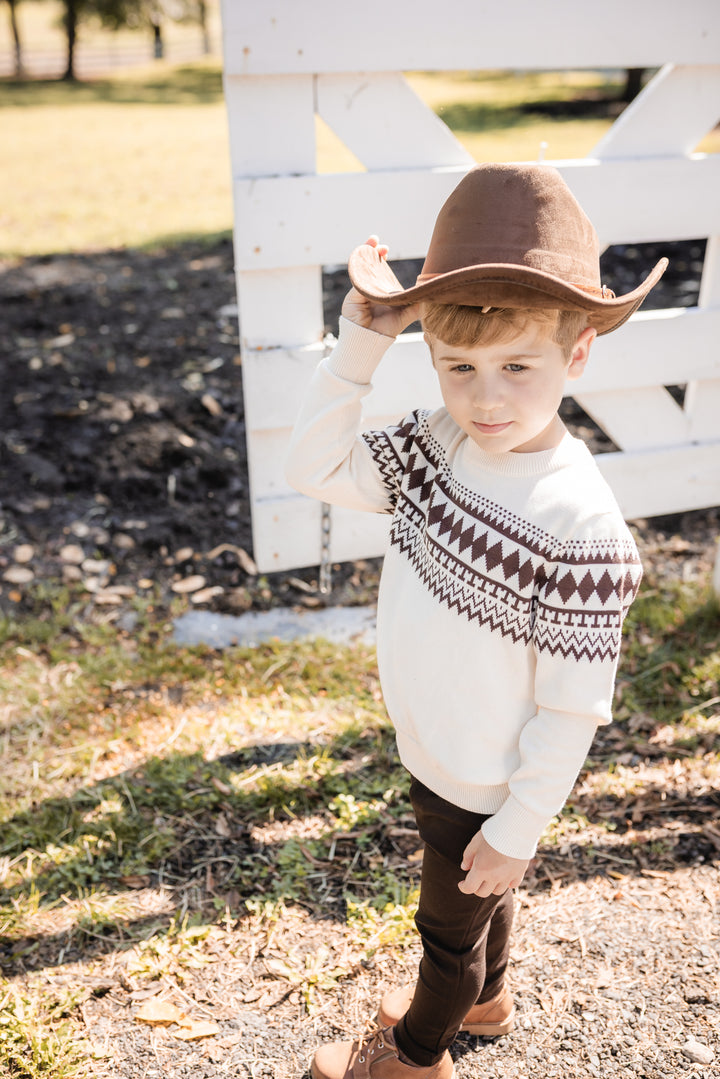 top l/s knit fair isle print - fair isle