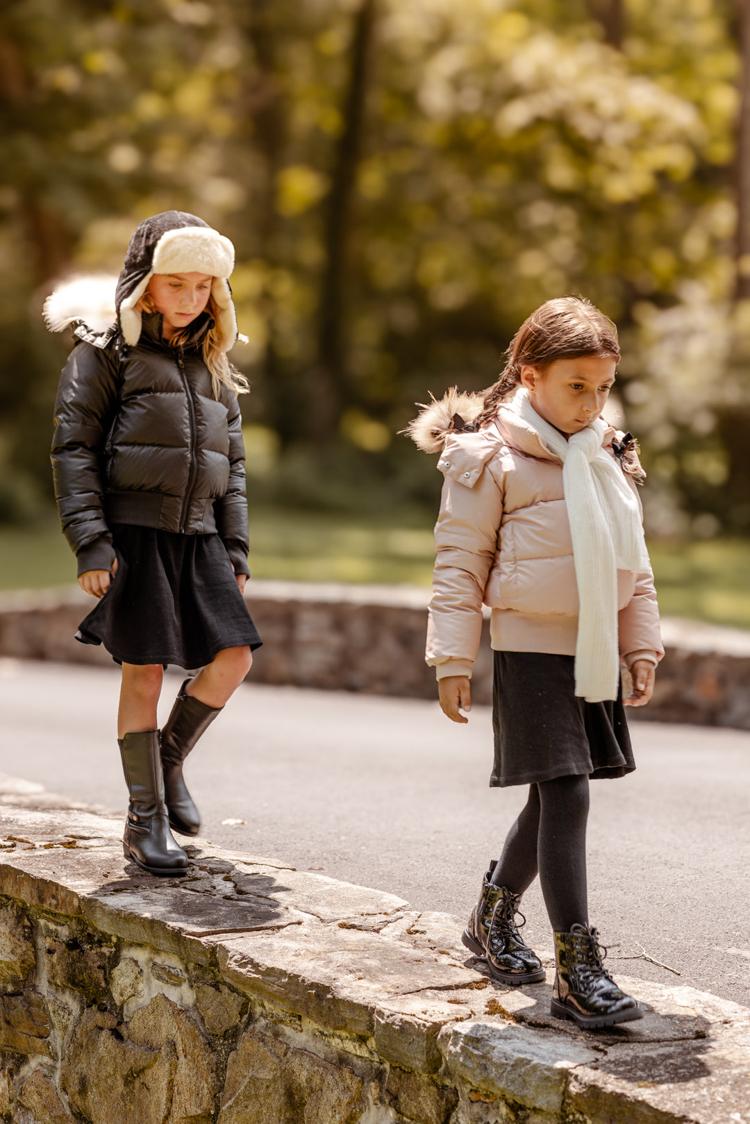 coat white fur down - black