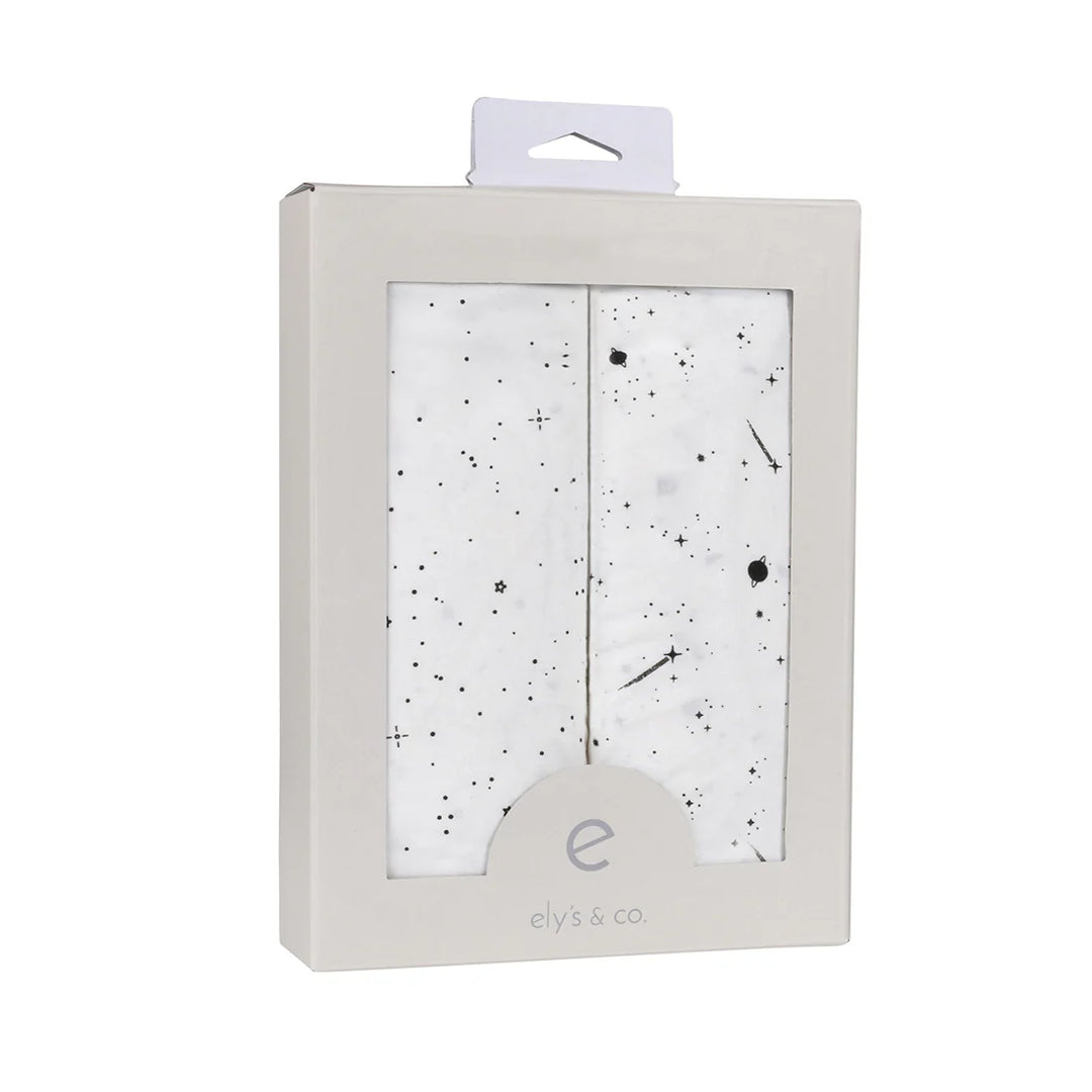 crib sheet celestial and toddler sheet 2 pack - black/white celestal