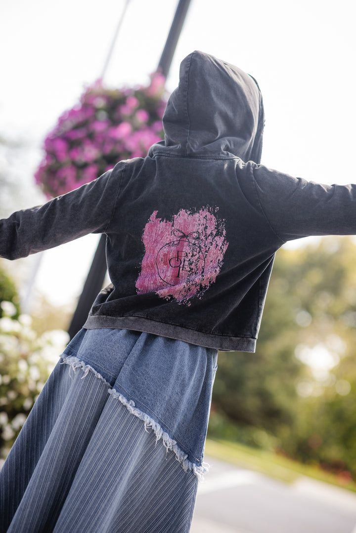 skirt striped top fringe - denim