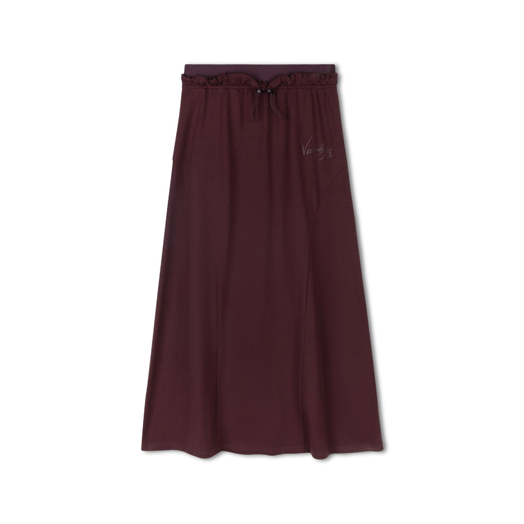skirt midi drawstring - burgundy