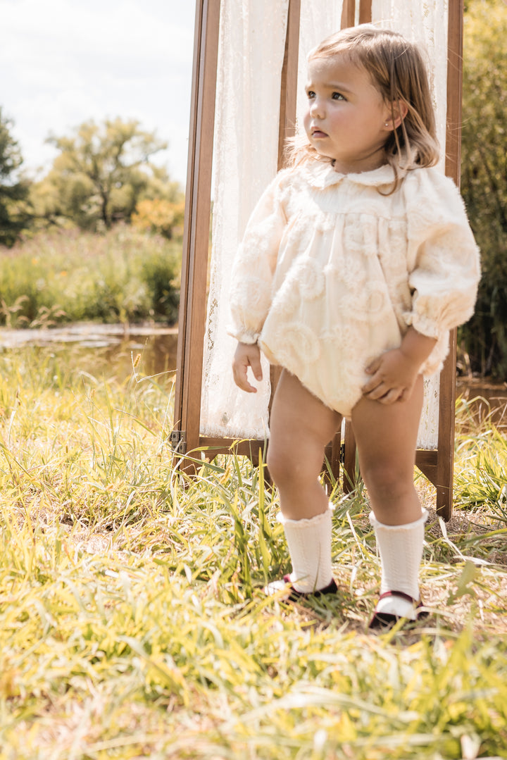 one piece amillia textured romper - ivory