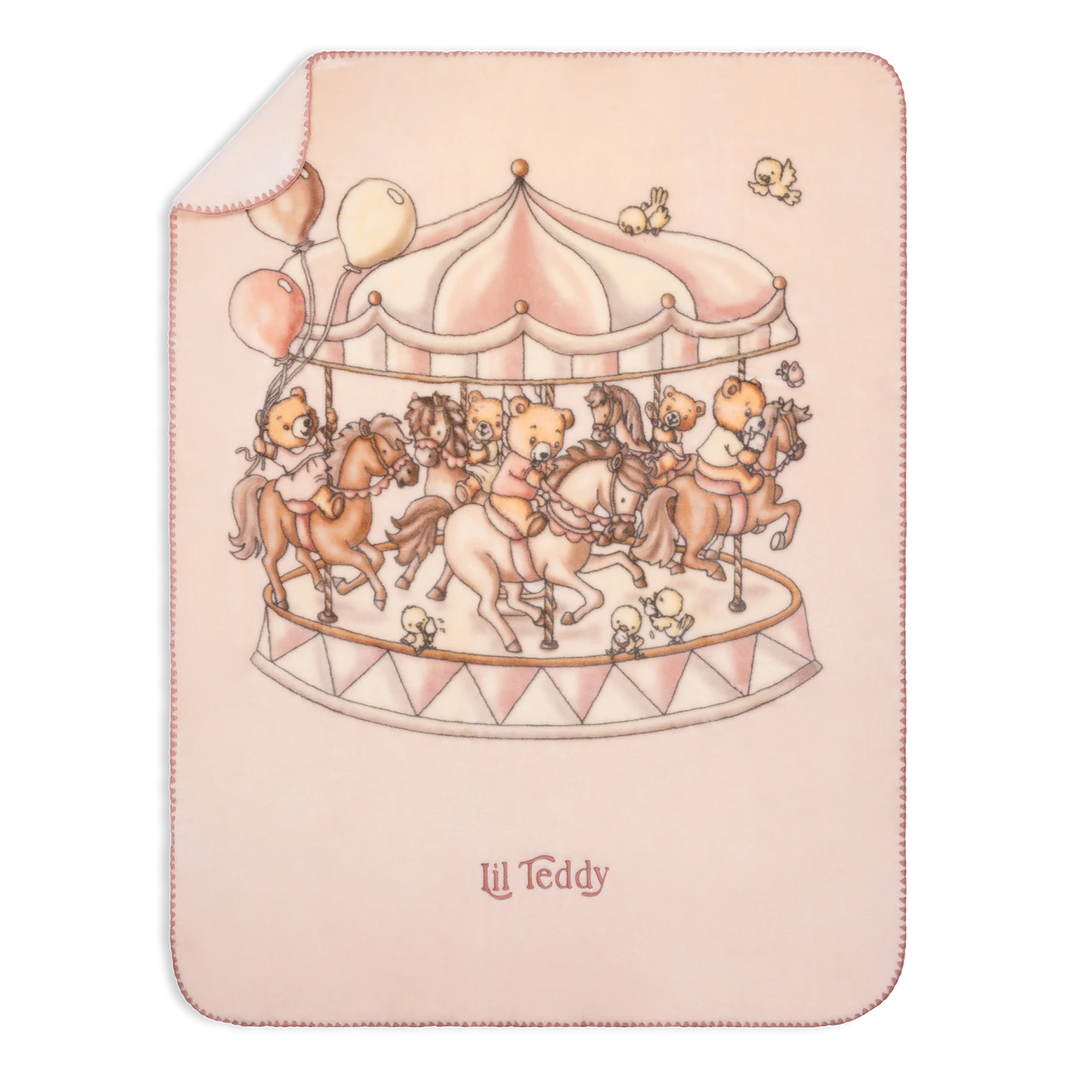 blanket bigger teddy merry go snuggle - sugary pink