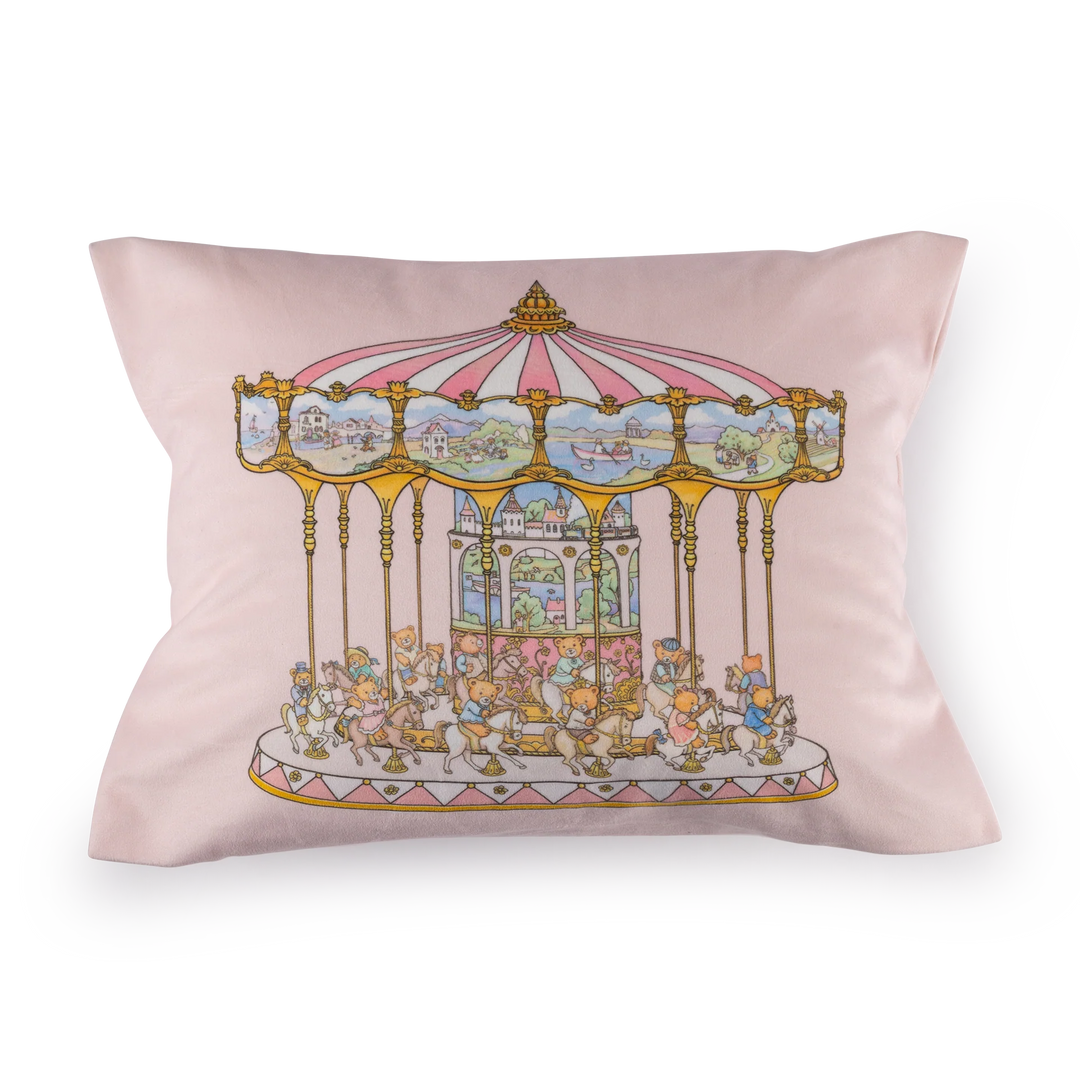 pillow teddy merry go cushion - sugary pink