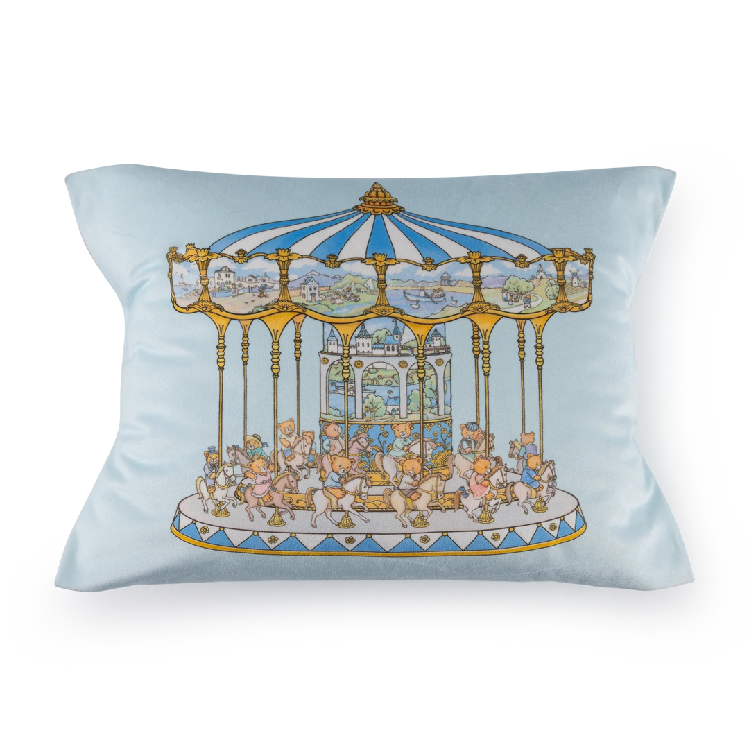 pillow teddy merry go cushion - blueberry biscuit