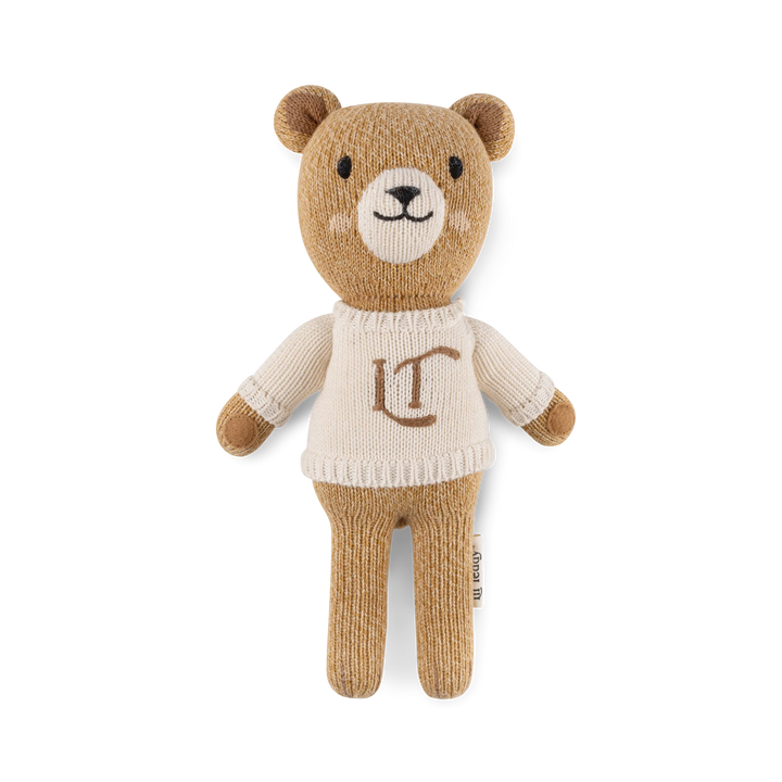 teddy lil teddy storybook with sweater - natural/ivory