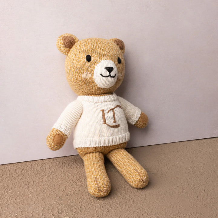 teddy lil teddy storybook with sweater - natural/ivory