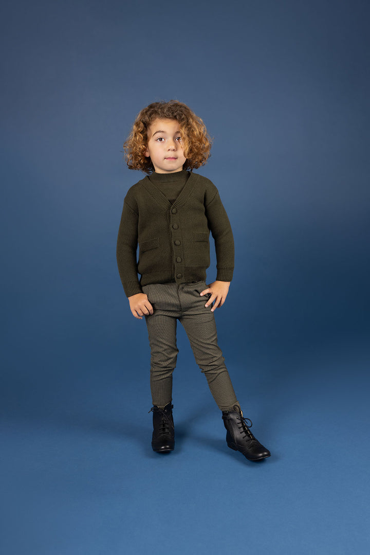 top l/s knit turtleneck - olive