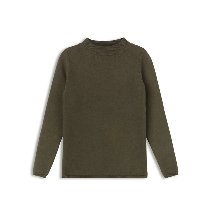 top l/s knit turtleneck - olive