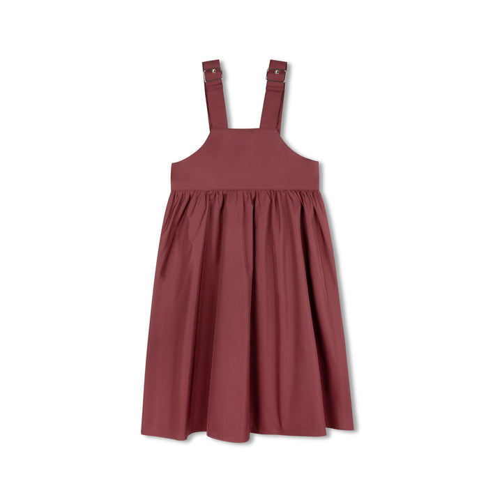 dress taffeta buckle strap jumper - wine