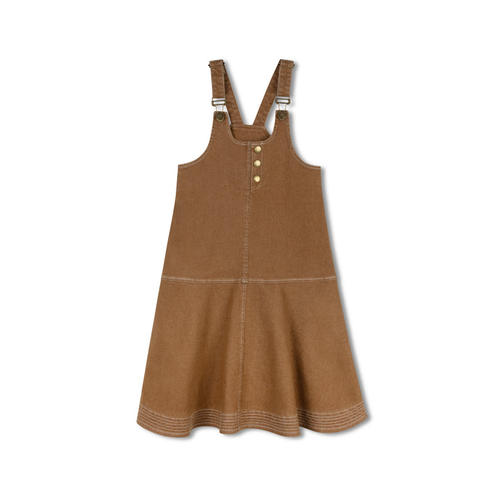 dress denim circle hem jumper - camel wash