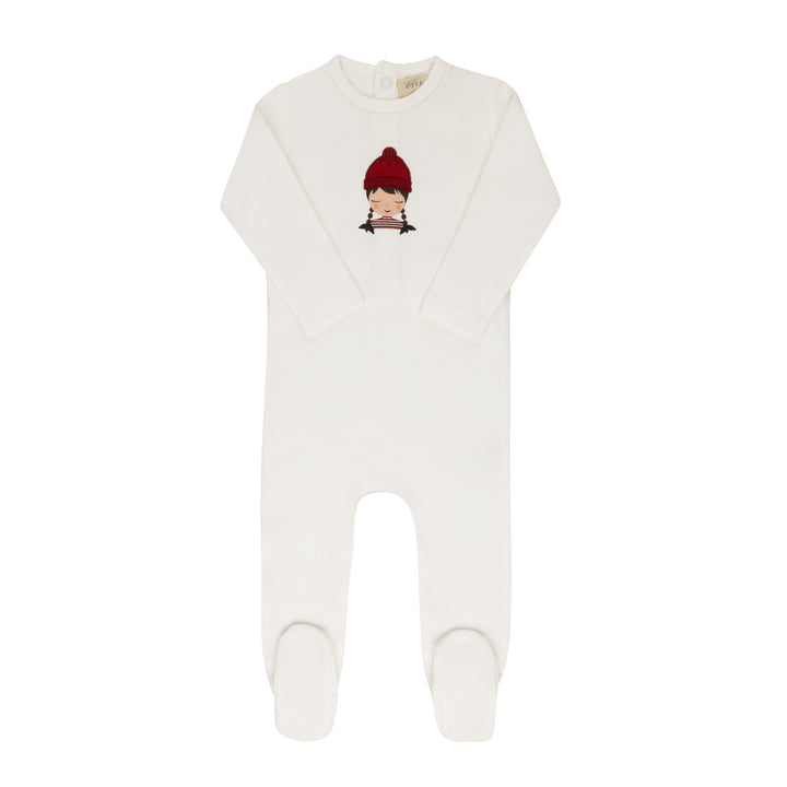 footie girl and boy doll - ivory/pink